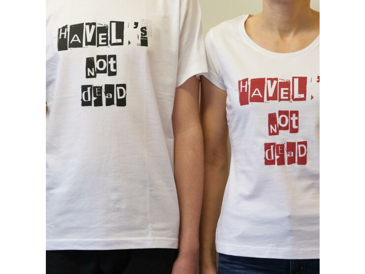Dámské tričko Havel's not dead bílé s černým potiskem